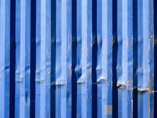 blue riffled wall