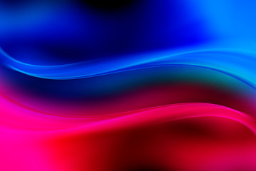 Fototapeta premium Blue and red glowing waves background. Abstract light backdrop.