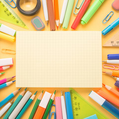 Fototapeta premium School office supplies 