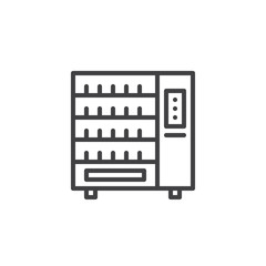 Fototapeta premium Vending machine line icon, outline vector sign, linear style pictogram isolated on white. Symbol, logo illustration. Editable stroke