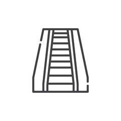 Escalator line icon, outline vector sign, linear style pictogram isolated on white. Symbol, logo illustration. Editable stroke