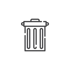 Trash bin line icon, outline vector sign, linear style pictogram isolated on white. Symbol, logo illustration. Editable stroke