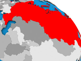 Russia in red on map