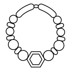 Pearl necklace icon , outline style