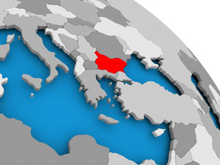 Bulgaria in red on map