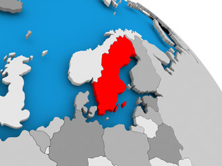 Sweden in red on map