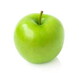 Green apple on white background with clipping path, fruit healthy concept