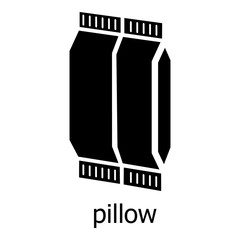 Pillow icon, simple black style
