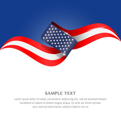 Abstract background flag. Background flag ribbon for liberty, national event, celebration, brochure, slide show, and general election. Abstract color background United State (USA) flag ribbon vector.