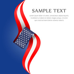 Abstract background flag. Background flag ribbon for liberty, national event, celebration, brochure, slide show, and general election. Abstract color background United State (USA) flag ribbon vector.