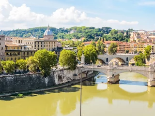 Deurstickers Aerial view of Rome. Bridges through the Tiber River. Rome, Italy © Arndale