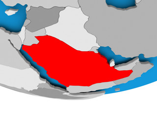 Fototapeta premium Saudi Arabia on globe