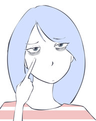 くまの出来てしまった女性