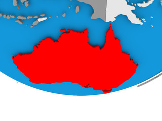 Fototapeta premium Australia on globe