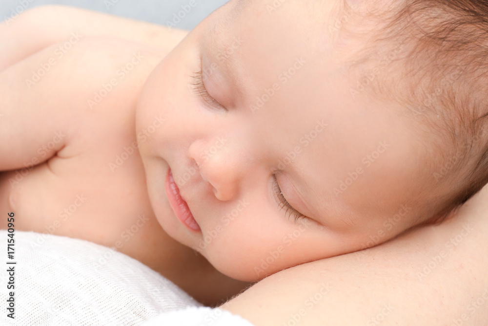 Canvas Prints Cute sleeping newborn baby, closeup