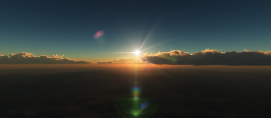 landscape over clouds sunrise