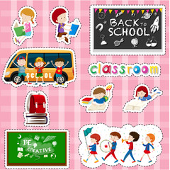 Naklejka premium Sticker design for students and school items