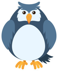 Blue owl with round body