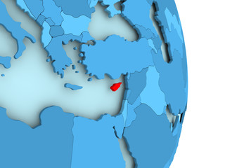 Map of Cyprus in red