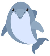 Naklejka premium Blue dolphin with happy face