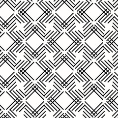 Seamless background for your designs. Modern vector black and white ornament with diagonal lines. Geometric abstract pattern