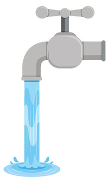 Pour Clean Tap Water Into A Green Bucket For Cleaning Purposes Vector,  Object, Vector, Plumbing PNG and Vector with Transparent Background for  Free Download