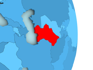 Map of Turkmenistan in red