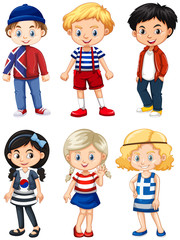 Boys and girls with happy face