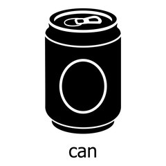 Can icon, simple black style