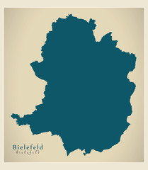 Modern Map - Bielefeld city of Germany DE