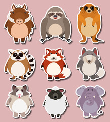 Sticker design for wild animals