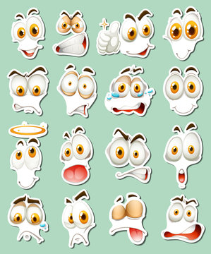 Sticker design for facial expressions