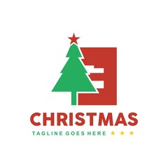 Fototapeta na wymiar Unique Christmas Logo Template