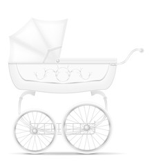 Fototapeta na wymiar retro baby carriage stock vector illustration