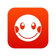 Embarrassed emoticon digital red