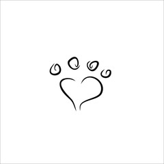 pet paw icon vector