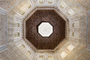 Beautiful interior of the Moorish Madrasah of Granada