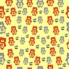 Unique Bear Seamless Pattern