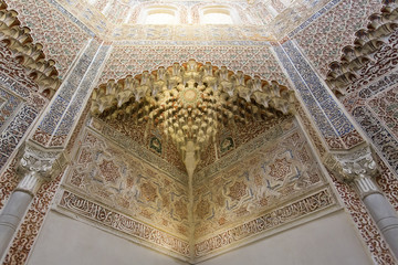 Beautiful interior of the Moorish Madrasah of Granada