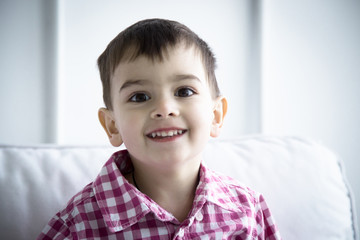 child in shirt, portrait