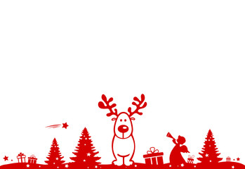 Rendeer in Winter Forest