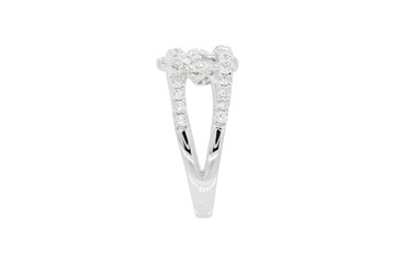 engagement band diamond ring with gemstone  and gold