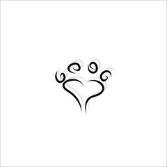 pet paw print vector
