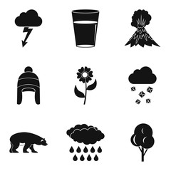 Obraz premium Season clouds icon set, simple style