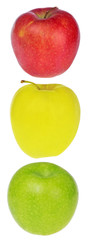 traffic light from apples isolated on white
