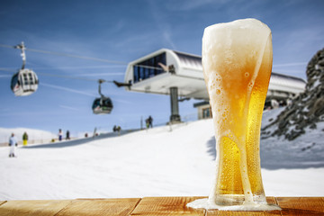 winter beer and snow space 