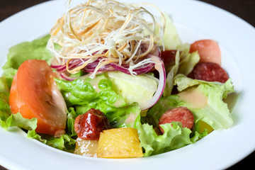 salad with sausages
