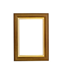 Wooden photo frame isolated on white background