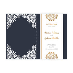 Vector wedding card laser cut template
