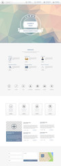 Responsive One Page Website Template with Low-Polygon Background